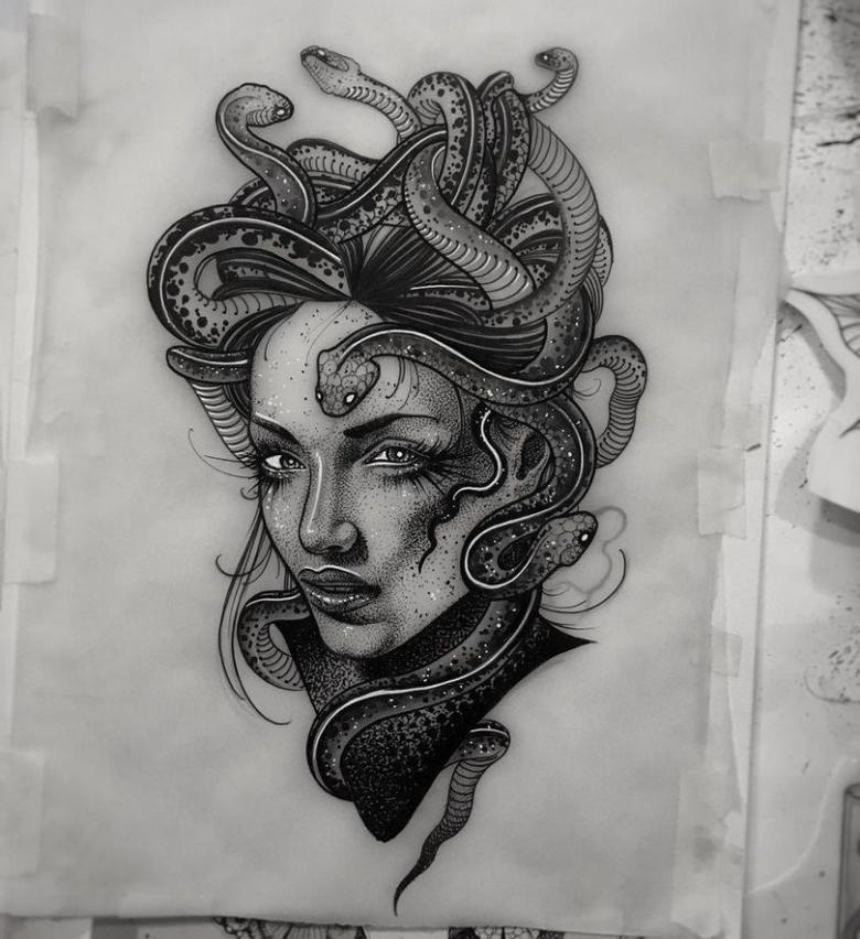 Medusa gorgon tetování - význam pro muže a ženy, náčrtky medusa gorgon ...